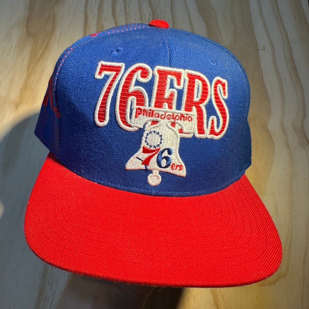Mitchell & Ness Philadelphia 76ers Snapback Hat Blue Red NBA Hardwood Classics